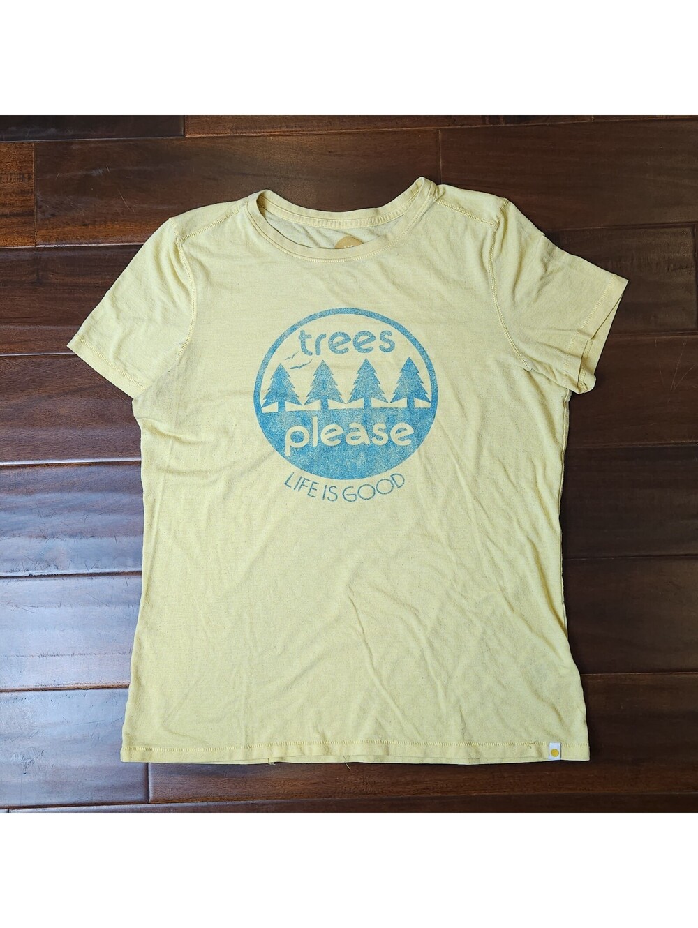 Life is Good Yellow S/S Slub Tee Trees Please Women's Medium